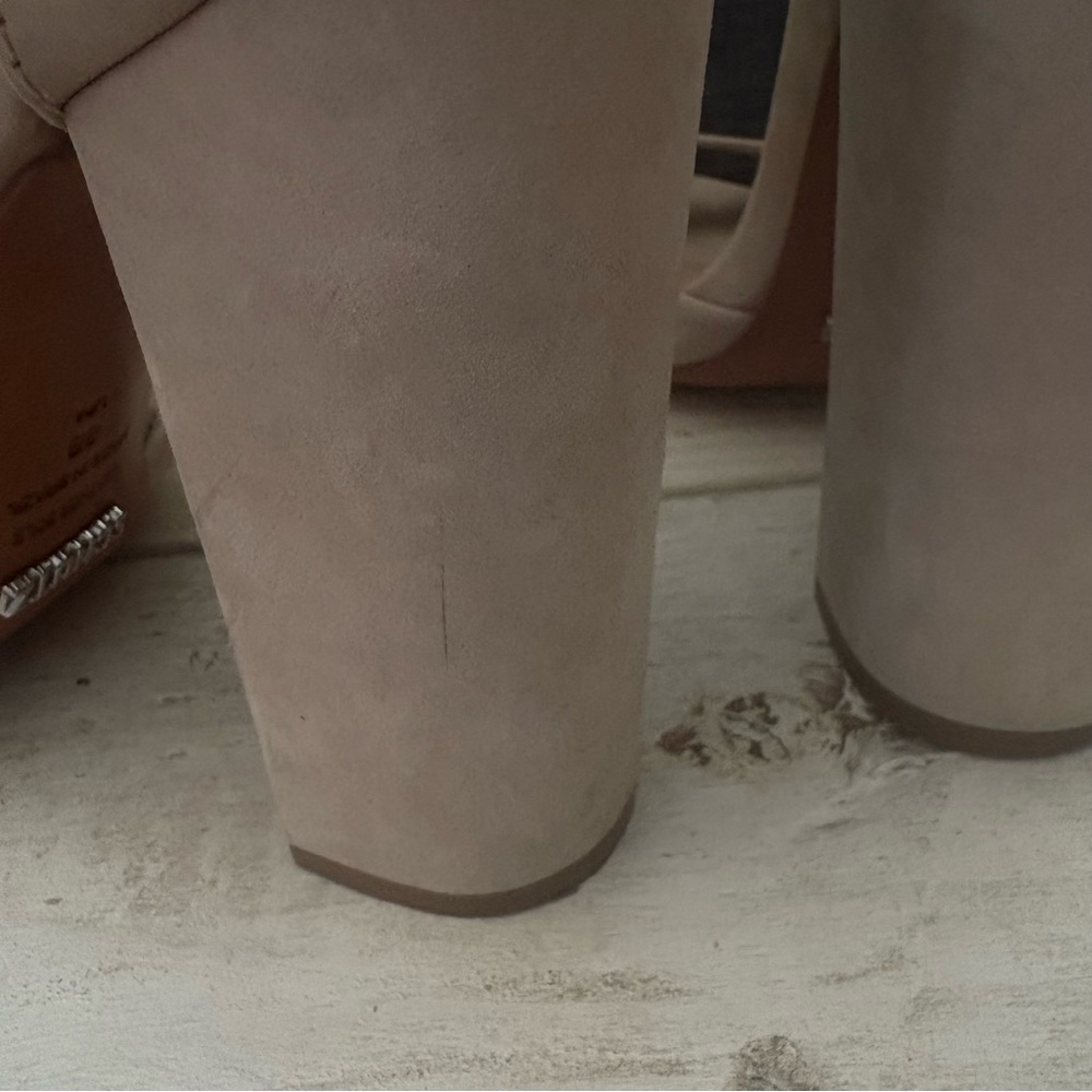 SCHUTZ Taupe Block Heel Sandals - Picture 13 of 16